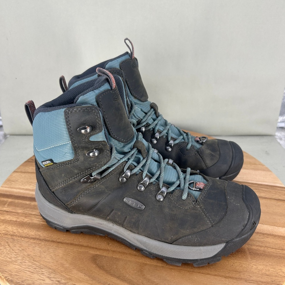 Keen Revel IV Polar Waterproof Hiking Boots Womens Size 9 Brown Blue 1023629